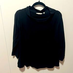 Soft Surroundings Black Cowl Neck Top Sz L